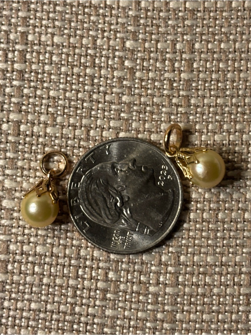 Pearl and Gold Earring Charms - Picture 2 of 3